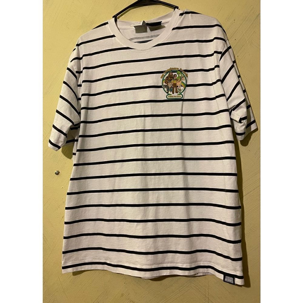 Steven Rhodes Men Striped Tshirt “My Imaginary Friends Think I’m Cool sz L